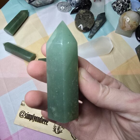 Eclectic Wallflower Other - Green Aventurine Tower 3 Inch – Healing Crystal Point for Heart Chakra, Luck